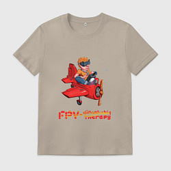 Футболка хлопковая мужская RC planes, цвет: миндальный