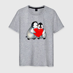 Мужская футболка Милые Влюбленные Пингвины