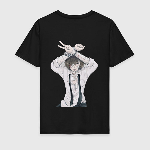 Мужская футболка Osamu Dazai - лицо / Черный – фото 2