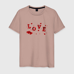 Мужская футболка Рубиновая Надпись Любовь Love
