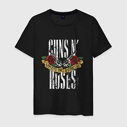 Футболка хлопковая мужская Guns N Roses Рок группа, цвет: черный