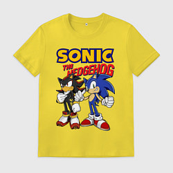 Футболка хлопковая мужская ЕЖ СОНИК SONIC THE HEDGEHOG, цвет: желтый