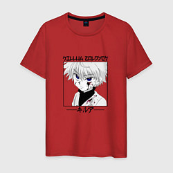 Футболка хлопковая мужская Охотник х Охотник Hunter x Hunter, Киллуа Золдик в, цвет: красный