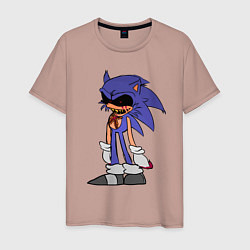 Футболка хлопковая мужская Sonic Exe Sketch Hedgehog, цвет: пыльно-розовый
