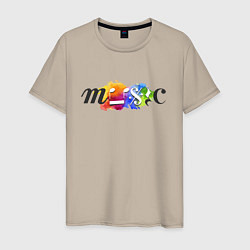 Мужская футболка Music Цветная Портрет