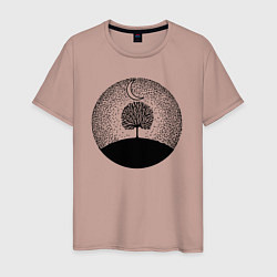 Мужская футболка Луна и дерево