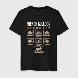 Мужская футболка Охрана - Французский бульдог