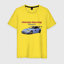 Футболка хлопковая мужская Honda Racing Team!, цвет: желтый