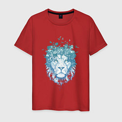 Футболка хлопковая мужская Lion синий 1 штука в цветах, цвет: красный
