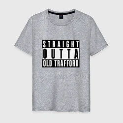 Футболка хлопковая мужская Manchester United Straight outta Old Trafford, цвет: меланж