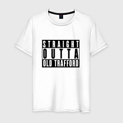 Футболка хлопковая мужская Manchester United Straight outta Old Trafford, цвет: белый