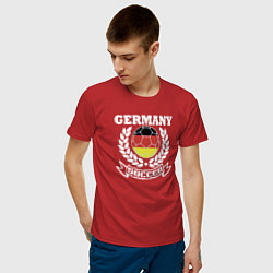 Футболка хлопковая мужская Футбол Германия, цвет: красный — фото 2