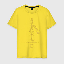 Футболка хлопковая мужская Бестиарий Лавкрафта - Меньшие независимые расы, цвет: желтый