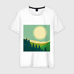 Мужская футболка Пейзаж и яркое солнце