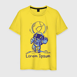 Футболка хлопковая мужская Lorem Ipsum Space, цвет: желтый
