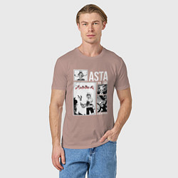 Футболка хлопковая мужская Asta art, цвет: пыльно-розовый — фото 2