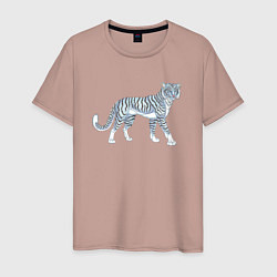 Мужская футболка Водяной голубой тигр, символ 2022