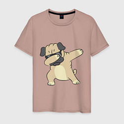 Мужская футболка Дэббинг мопс в чёрных очках - Dabbing dog