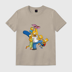 Футболка хлопковая мужская Simpsons donuts, цвет: миндальный