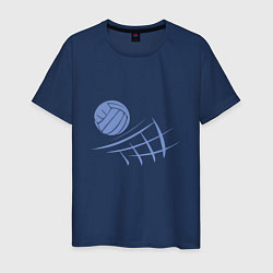Футболка хлопковая мужская Volleyball Block, цвет: тёмно-синий