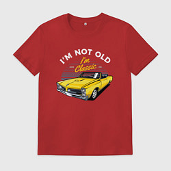 Мужская футболка Желтый ретро-автомобиль