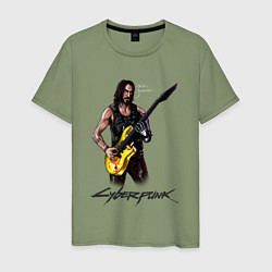 Мужская футболка Cyberpunk 2077 Johnny гитарист