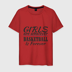 Футболка хлопковая мужская Girls & Basketball, цвет: красный