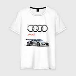 Футболка хлопковая мужская Audi Germany, цвет: белый
