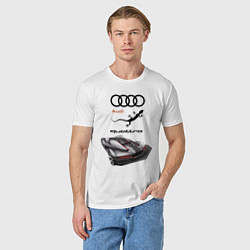 Футболка хлопковая мужская Audi quattro Concept Design, цвет: белый — фото 2