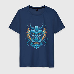 Мужская футболка Голова синего дракона