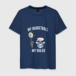 Футболка хлопковая мужская Мой баскетбол - мои правила, цвет: тёмно-синий