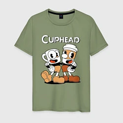 Мужская футболка Cuphead 2 чашечки