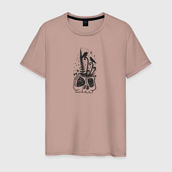 Мужская футболка Череп, Папоротник и Вороны