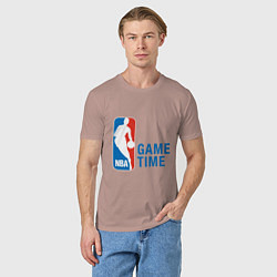 Футболка хлопковая мужская NBA Game Time, цвет: пыльно-розовый — фото 2