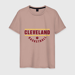 Футболка хлопковая мужская Cleveland - Basketball, цвет: пыльно-розовый