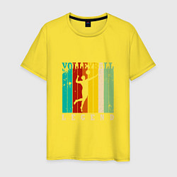 Футболка хлопковая мужская Volleyball Color, цвет: желтый