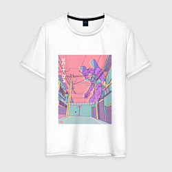 Мужская футболка Shin Seiki Eva 01 возвышается над городом