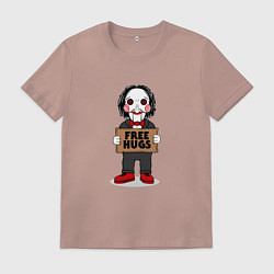 Футболка хлопковая мужская Free Billy Hugs, цвет: пыльно-розовый