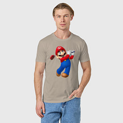 Футболка хлопковая мужская Марио - крутейший гольфист Super Mario, цвет: миндальный — фото 2