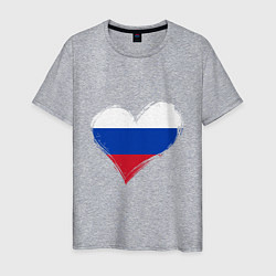 Футболка хлопковая мужская Russian Heart, цвет: меланж