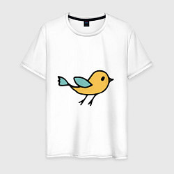 Мужская футболка Птицы голубого и желтого цвета