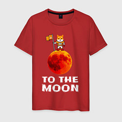 Мужская футболка Сиба на луне