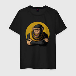 Мужская футболка Обезьяна с золотой цепью