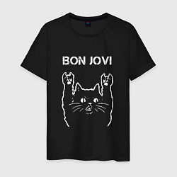 Мужская футболка Bon Jovi Рок кот