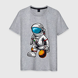 Мужская футболка Космонавт играет планетой
