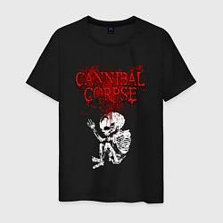 Футболка хлопковая мужская Cannibal Corpse skeleton, цвет: черный