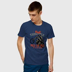 Футболка хлопковая мужская Full Throttle Полный газ, цвет: тёмно-синий — фото 2