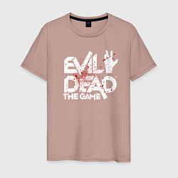 Футболка хлопковая мужская Logo Evil Dead in the blood, цвет: пыльно-розовый