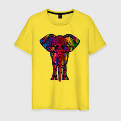 Мужская футболка Психоделически раскрашенный слон