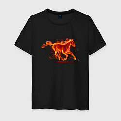 Мужская футболка Fire horse огненная лошадь